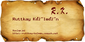 Ruttkay Kálmán névjegykártya